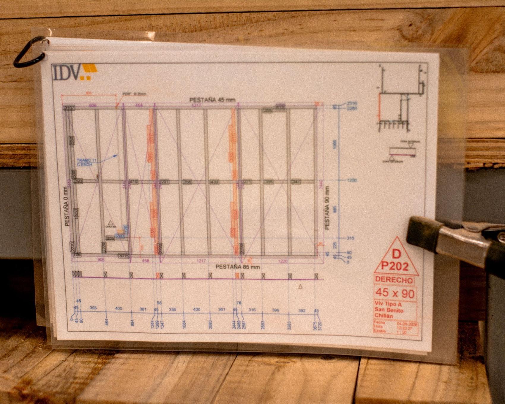Plano de panel con el logo IDV